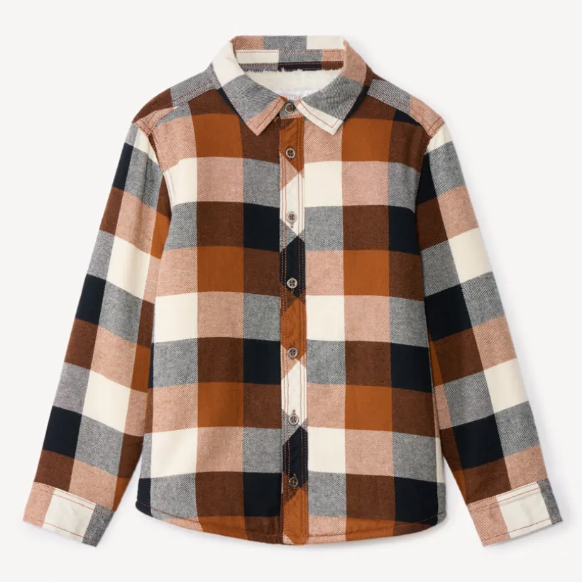 Surchemise flanelle doublée à carreaux pour garçon