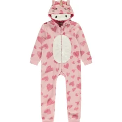 Surpyjama en sherpa avec capuche licorne et imprimé pour fille