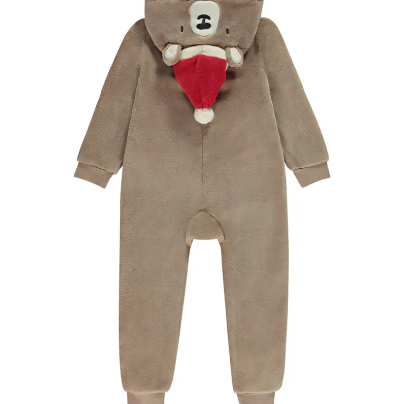 Surpyjama en sherpa ours avec bonnet de Noël pour garçon