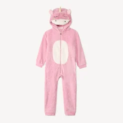 Surpyjama licorne en sherpa motif étoiles pour fille
