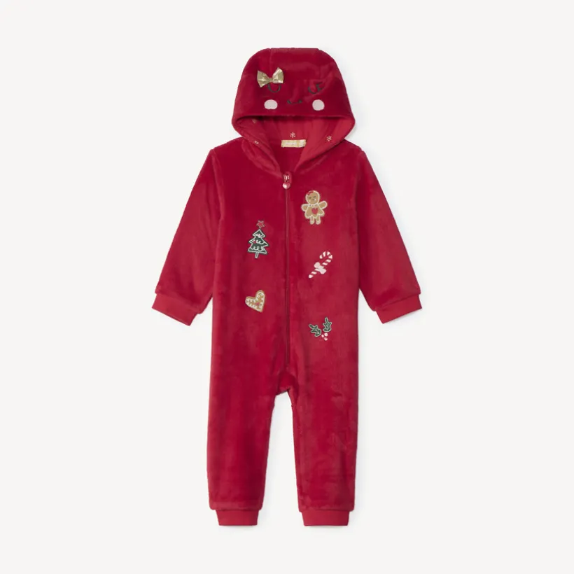 Surpyjama ludique de Noël en sherpa pour bébé fille