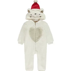 Surpyjama ludique en sherpa ours polaire de Noël pour bébé fille