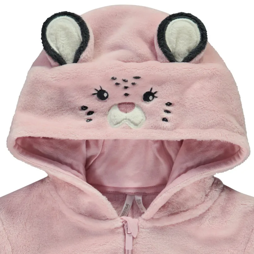 Surpyjama ludique lionne en sherpa pour bébé fille