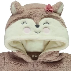 Surpyjama ludique renarde en sherpa pour bébé fille