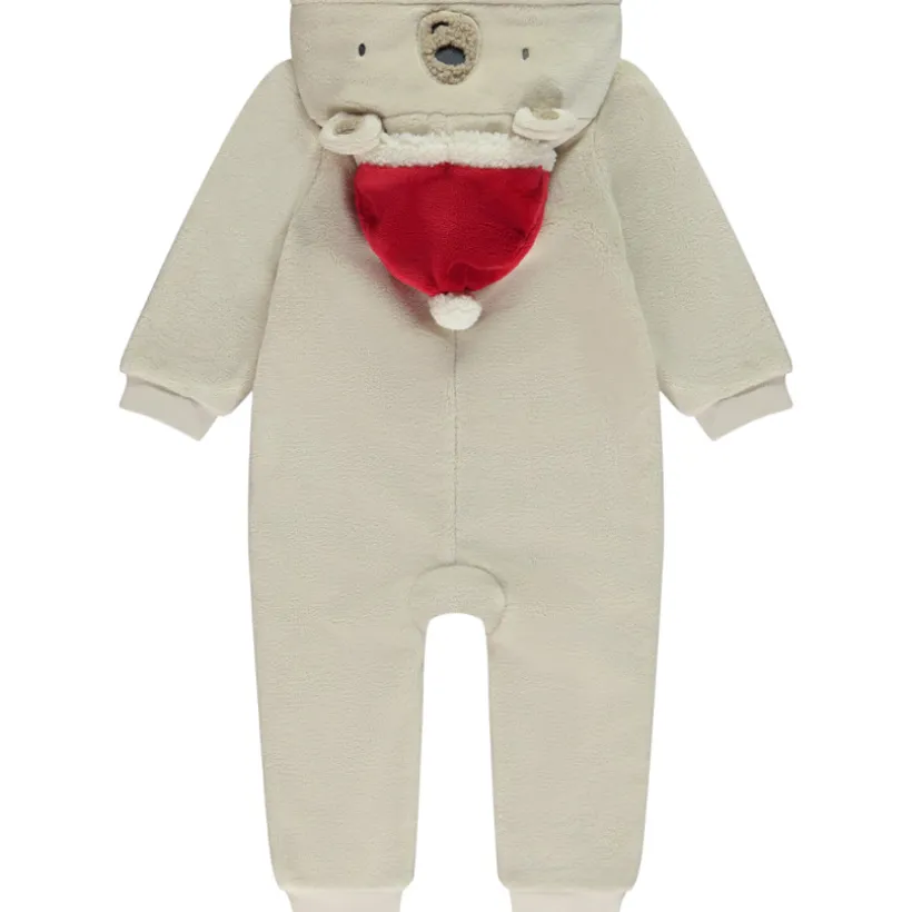 Surpyjama ourson ludique à capuche bonnet de Noël pour bébé garçon