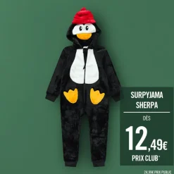 Surpyjama pingouin en sherpa