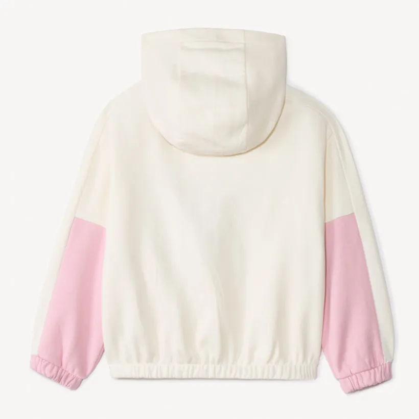 Sweat à capuche effet color block motif papillon pour fille