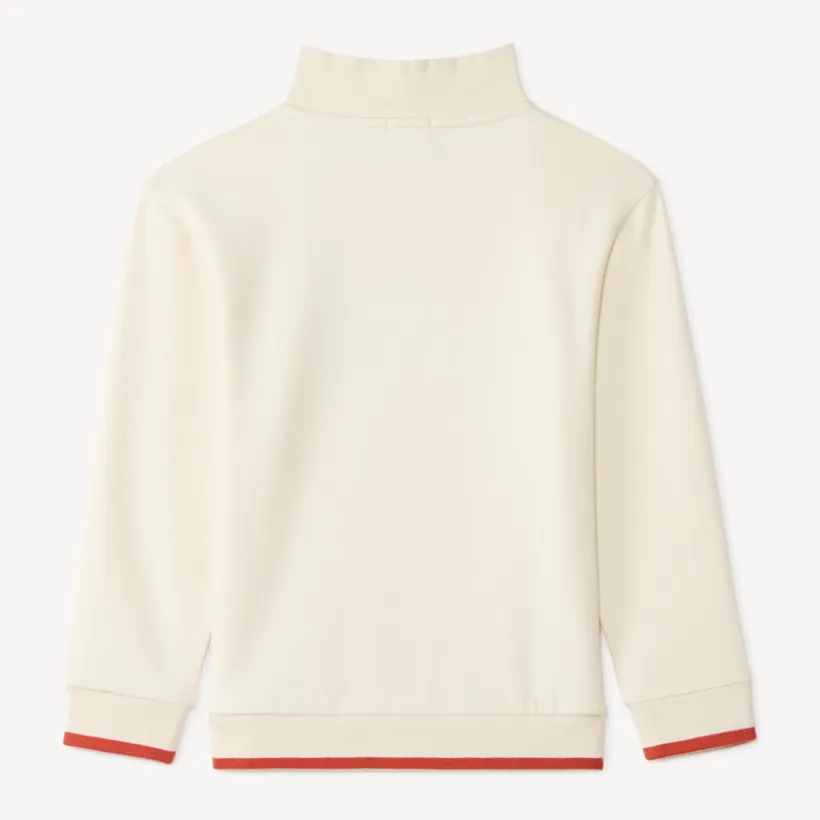 Sweat col zippé garçon motif vintage racing