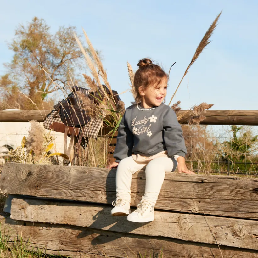 Sweat 2-en-1 en molleton brodé pour bébé fille