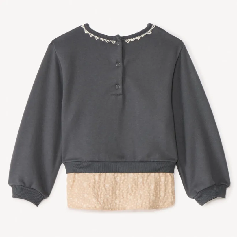 Sweat 2-en-1 en molleton brodé pour bébé fille