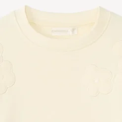 Sweat en molleton broderie fleurie pour fille