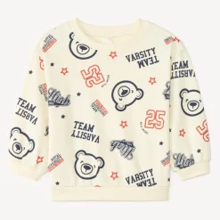 Sweat en molleton demi oversize bébé garçon imprimé fantaisie