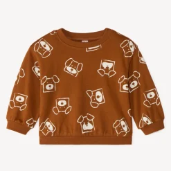 Sweat en molleton demi oversize bébé garçon imprimé fantaisie