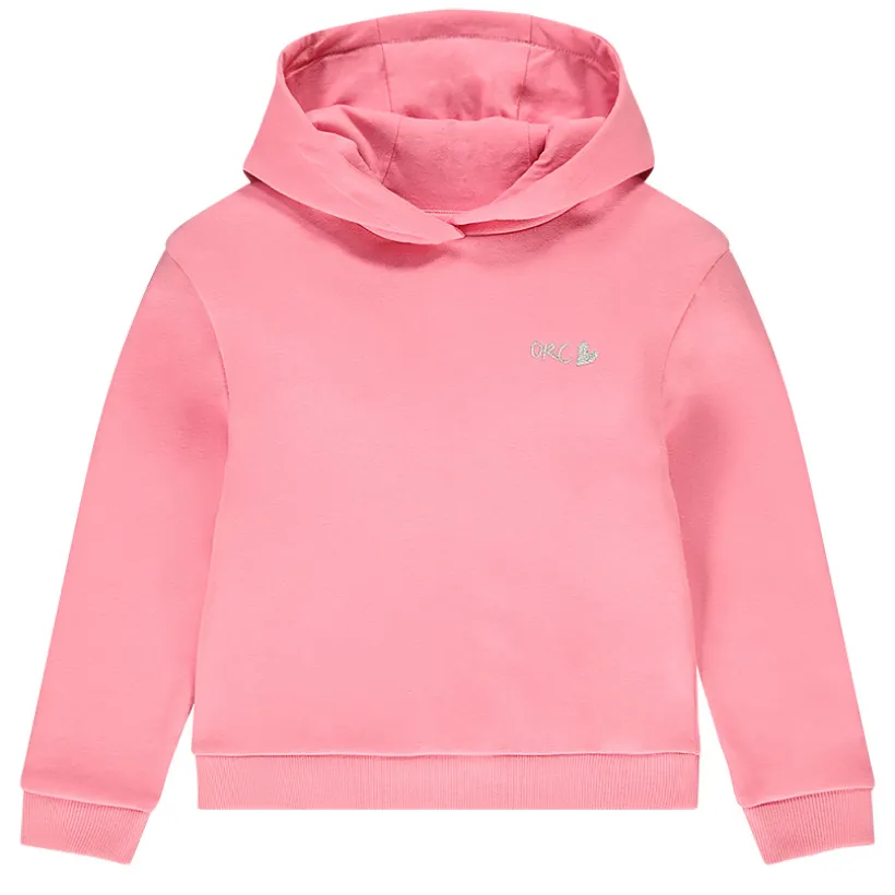 Sweat en molleton gratté uni avec broderie pour fille