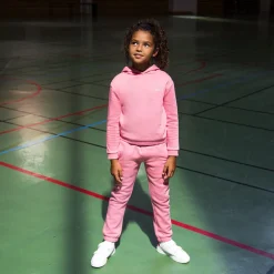 Sweat en molleton gratté uni avec broderie pour fille
