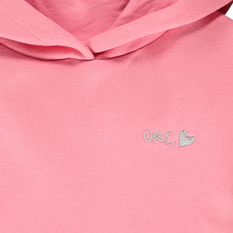 Sweat en molleton gratté uni avec broderie pour fille