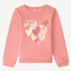 Sweat en molleton imprimé fantaisie pailleté pour fille
