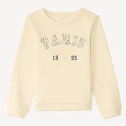 Sweat en molleton imprimé fantaisie pailleté pour fille