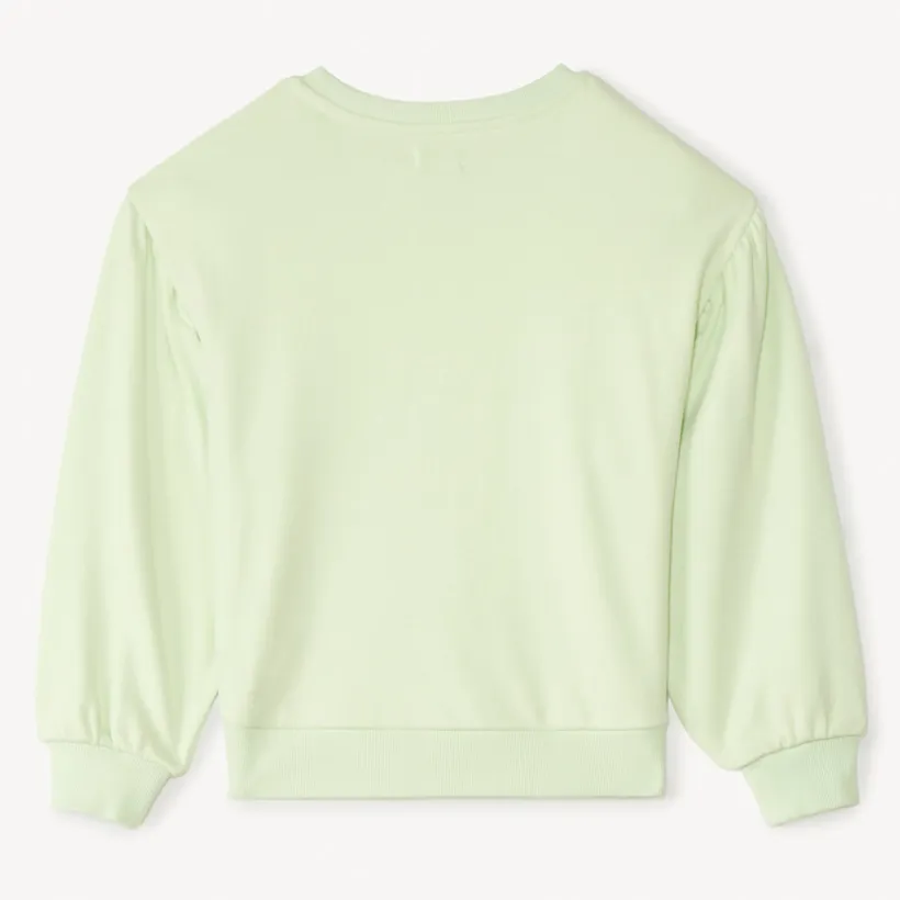 Sweat en molleton manches bouffantes Palmier pour fille