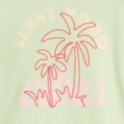 Sweat en molleton manches bouffantes Palmier pour fille
