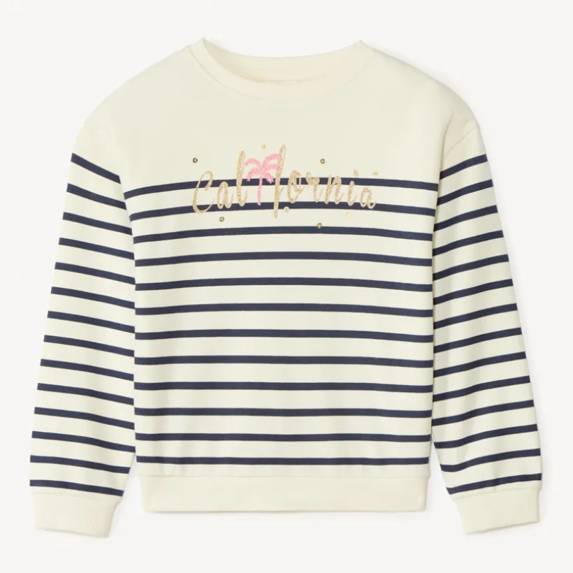 Sweat en molleton marinière pour fille