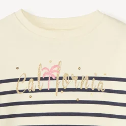 Sweat en molleton marinière pour fille