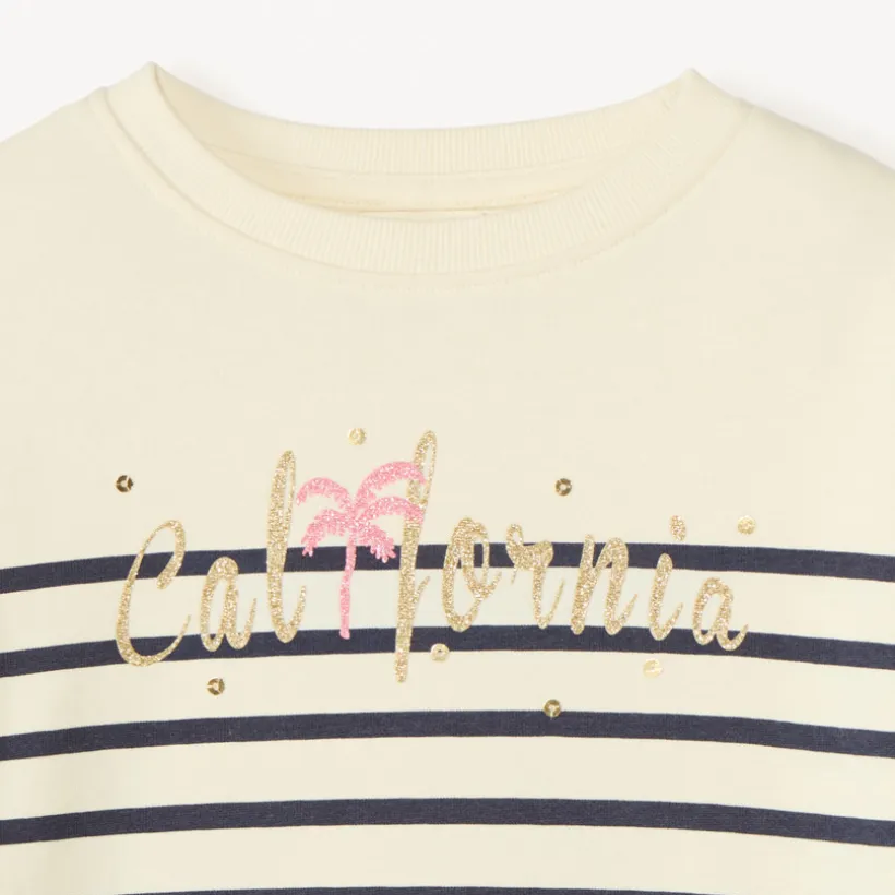 Sweat en molleton marinière pour fille