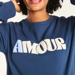 Sweat en molleton printé Amour pour femme