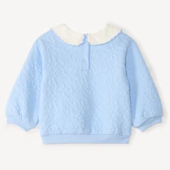 Sweat en molleton texturé avec col claudine pour bébé fille