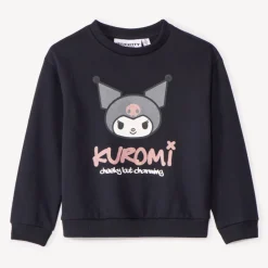 Sweat en molleton uni à print Kuromi pour fille