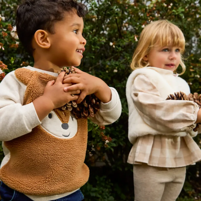 Sweat ludique bi-matière pour bébé garçon