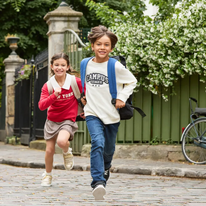 Sweat molleton avec col et borderie pour fille