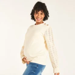 Sweat molleton effet 2en1 uni pour femme