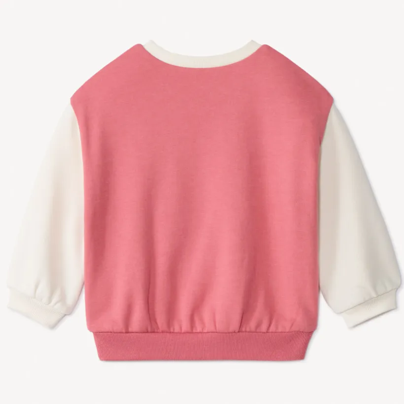 Sweat molleton glitter print licorne et broderie pour bébé fille