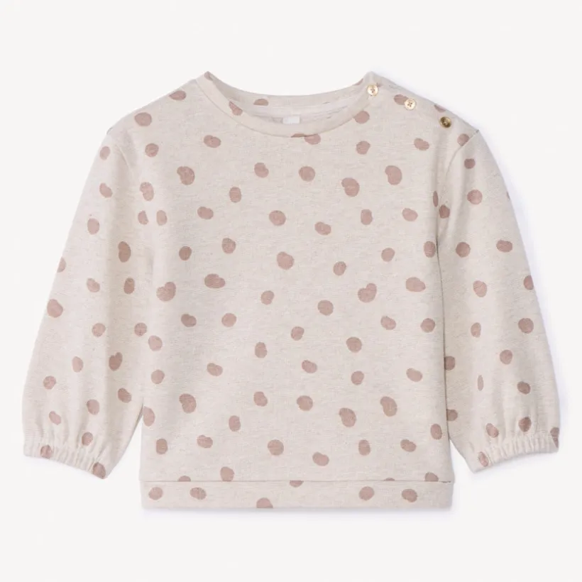 Sweat molleton imprimé pois et scintillant pour bébé fille