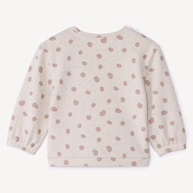 Sweat molleton imprimé pois et scintillant pour bébé fille