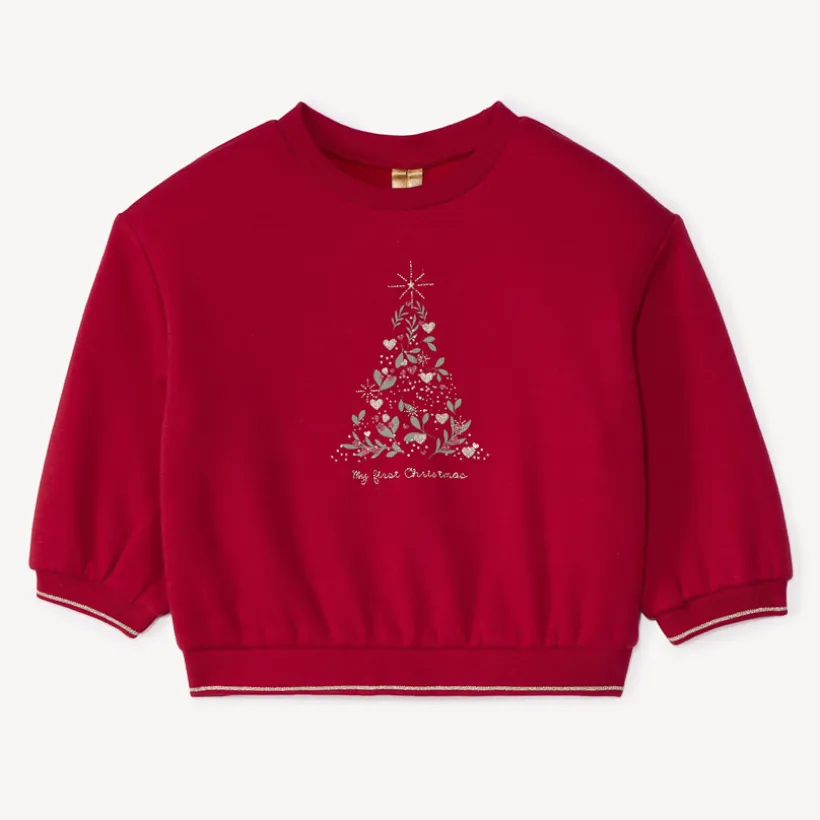 Sweat molleton motif sapin de Noël pour bébé fille