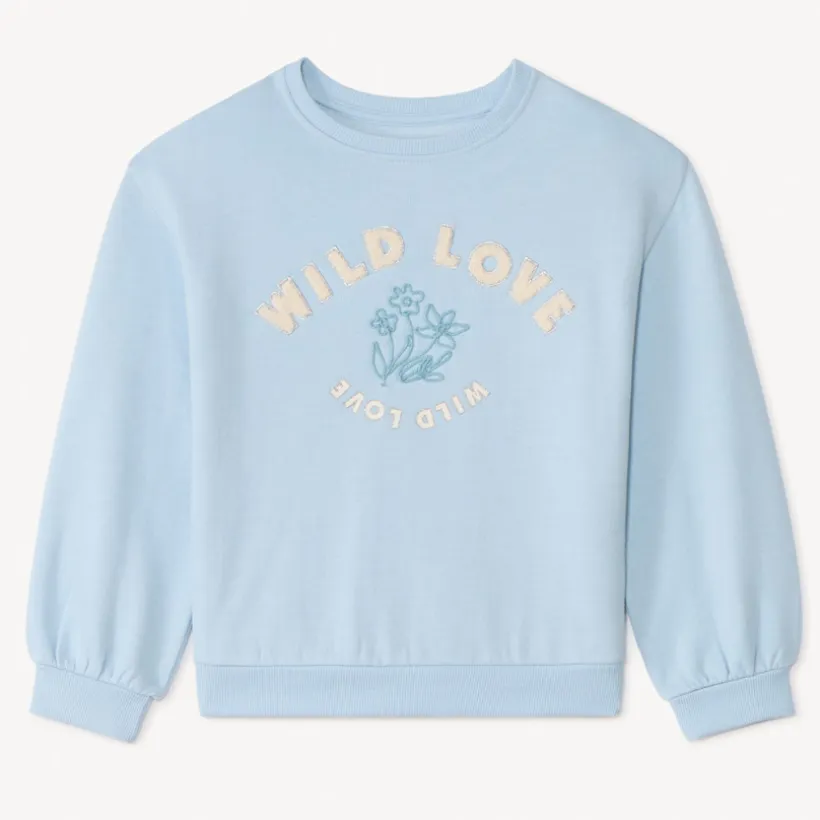 Sweat molleton oversize à bouclettes pour fille