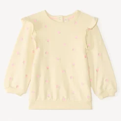 Sweat molleton oversize broderie fantaisie pour bébé fille