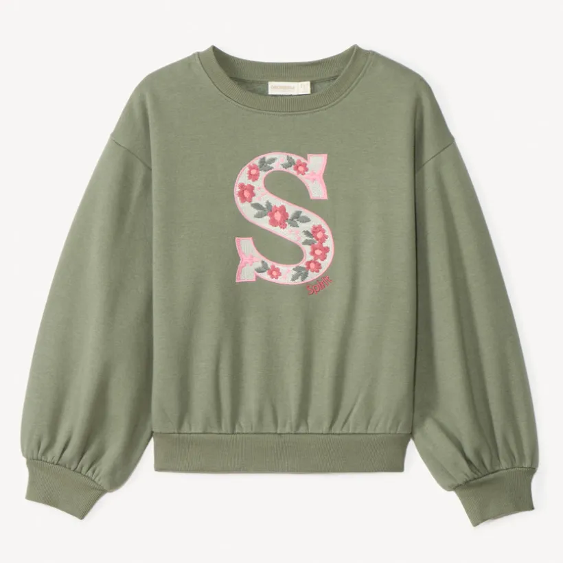Sweat molleton oversize brodé pour fille