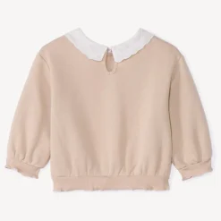 Sweat molleton oversize à col claudine pour bébé fille
