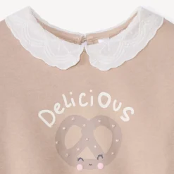 Sweat molleton oversize à col claudine pour bébé fille