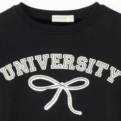 Sweat molleton oversize contrecollé velours University pour fille