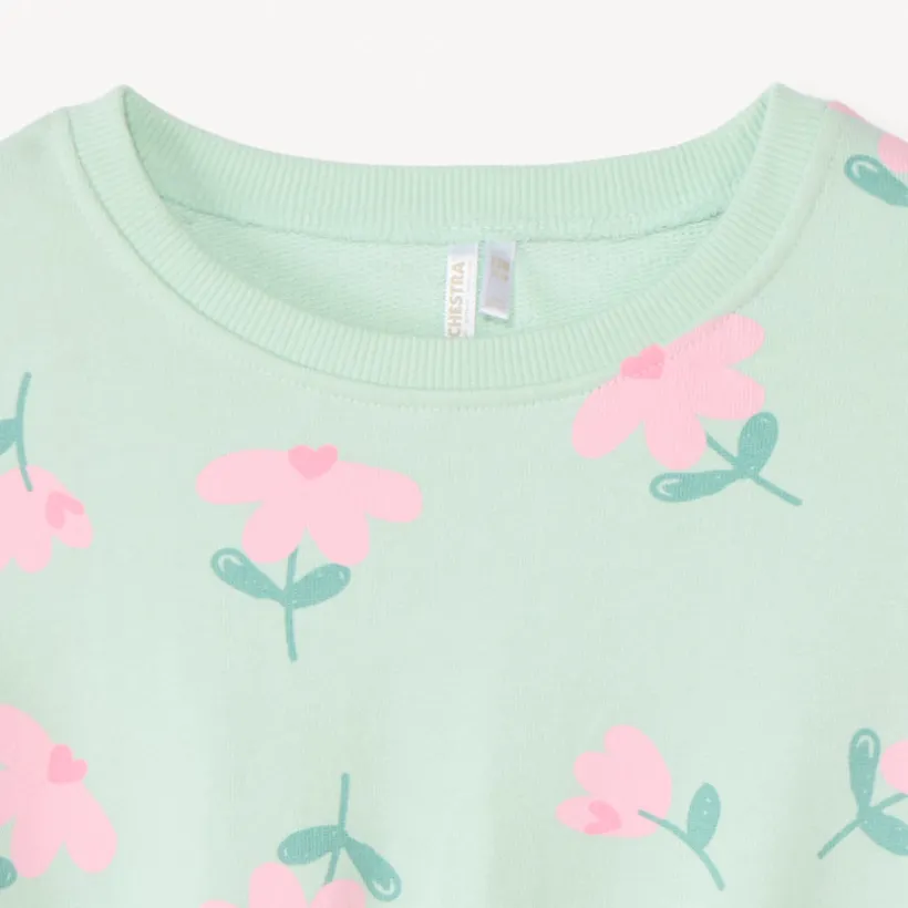 Sweat molleton oversize imprimé pour bébé fille