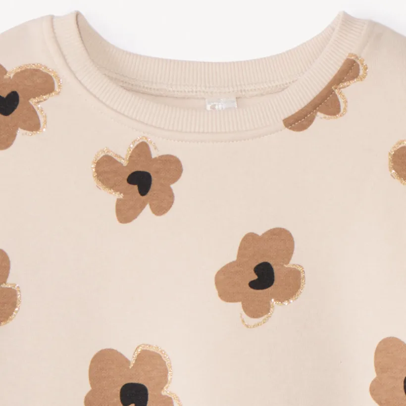 Sweat molleton oversize imprimé pour bébé fille