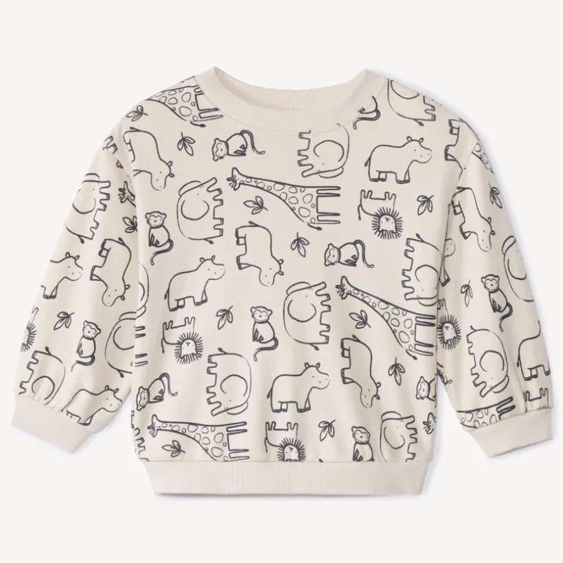 Sweat molleton oversize imprimé animaux pour bébé garçon