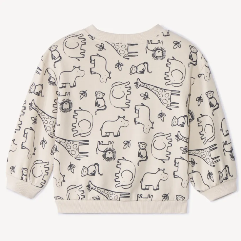 Sweat molleton oversize imprimé animaux pour bébé garçon