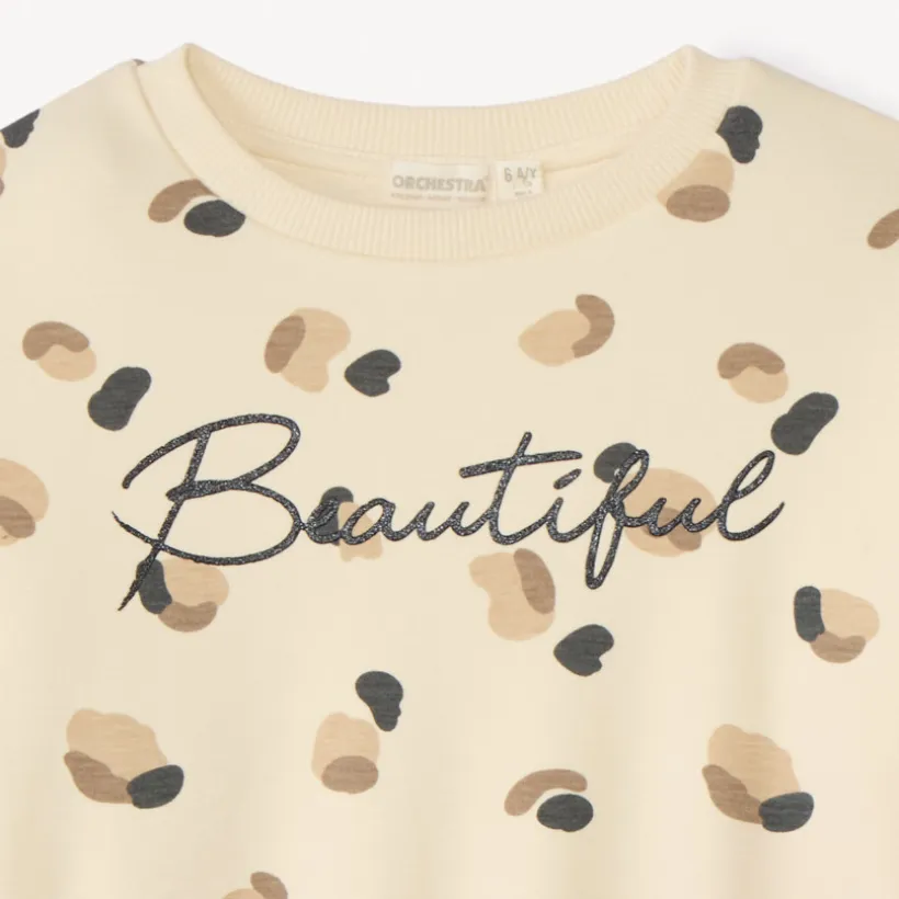 Sweat molleton oversize imprimé tacheté pour fille