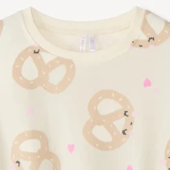 Sweat molleton oversize imprimé pour bébé fille