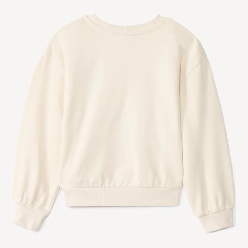 Sweat molleton oversize motif cœur argenté pour fille